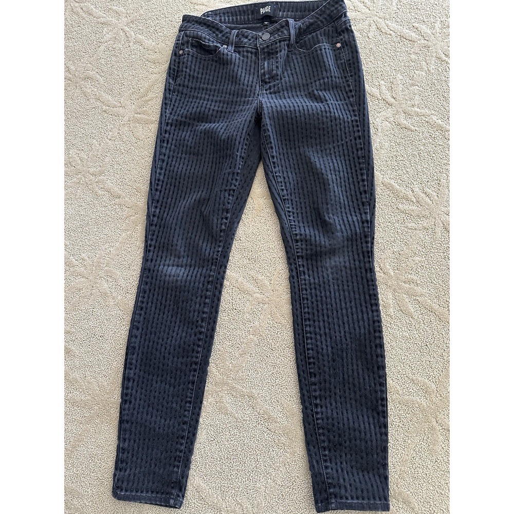 PAIGE‎ Verdugo Women's Black Skinny Jeans Size 29 Dark Wash Mid Rise Stretch